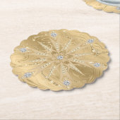 Luxus Gold Glitzer Snowflake Diamond Untersetzer (angewinkelt)