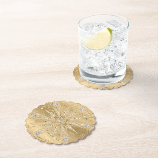 Luxus Gold Glitzer Snowflake Diamond Untersetzer (Vor Ort)