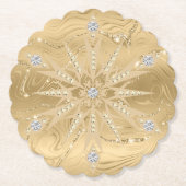 Luxus Gold Glitzer Snowflake Diamond Untersetzer (Vorderseite)