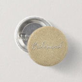 Luxus Gold Glitzer & Sparkle Bridesmaid Button (Vorne & Hinten)