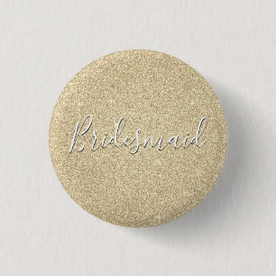 Luxus Gold Glitzer & Sparkle Bridesmaid Button