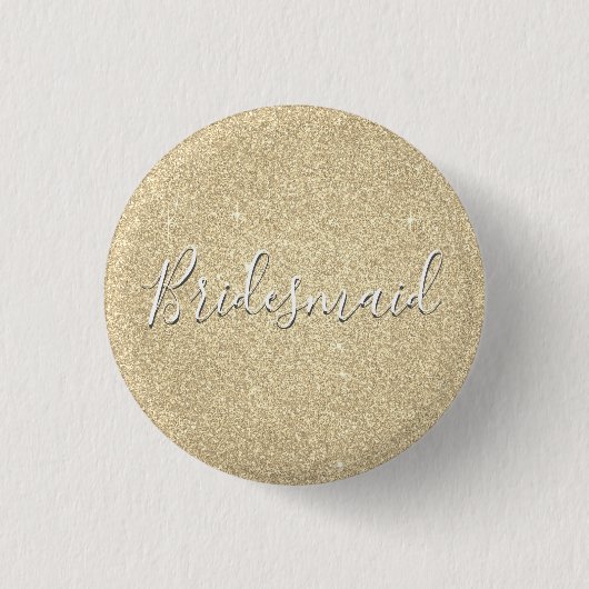 Luxus Gold Glitzer & Sparkle Bridesmaid Button (Vorderseite)