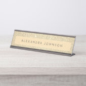 Luxus Gold Glitzer Sparkle Girly Modern Schreibtischnamensplakette (Vorderseite )