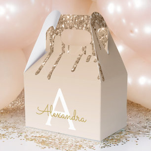 Luxus Gold Glitzer & Sparkle Monogram Geschenkschachtel