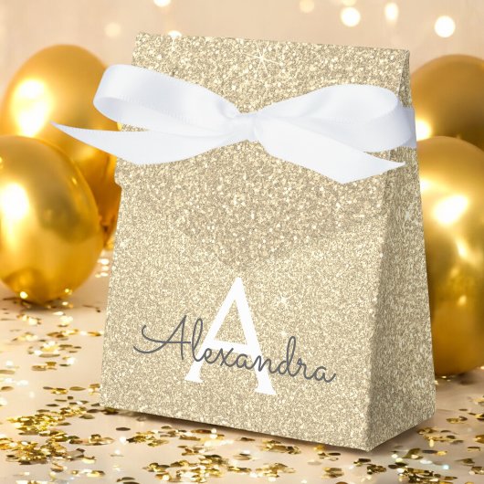 Luxus Gold Glitzer & Sparkle Monogram Geschenkschachtel