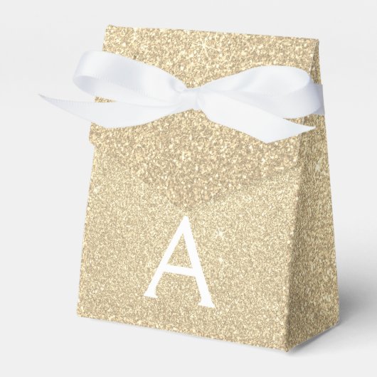 Luxus Gold Glitzer & Sparkle Monogram Geschenkschachtel (Vorderseite)