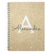 Luxus Gold Glitzer Sparkle Monogram Notebook Notizblock (Vorderseite)
