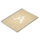 Luxus Gold Glitzer Sparkle Monogram Notebook Notizblock (Linke Seite)
