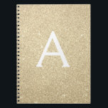 Luxus Gold Glitzer Sparkle Monogram Notebook Notizblock<br><div class="desc">Luxuriöse Gold Imitate Glitzer Sparkle Elegantes Mit Monogramm Notebook für Schule oder Arbeit. Das Notebook ist ideal für den Rückweg in die Schule oder für die Planung einer Hochzeit oder eines Brautparty</div>