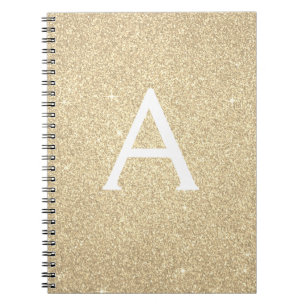 Luxus Gold Glitzer Sparkle Monogram Notebook Notizblock
