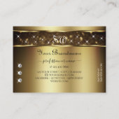 Luxus Gold Glitzer Sparkle Stars Diamond Monogram Visitenkarte (Rückseite)