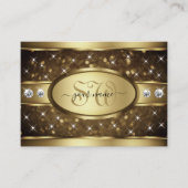 Luxus Gold Glitzer Sparkle Stars Diamond Monogram Visitenkarte (Vorderseite)