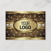Luxus Gold Glitzer Sparkle Stars Diamonds Logo Visitenkarte (Vorderseite)