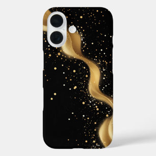 Luxus Gold Glitzer Staub Abstrakte Kunst iPhone 16 Hülle