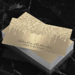 Luxus Gold Glitzer Tropfen Moderner Schönheitssalo Visitenkarte<br><div class="desc">Luxuriöse Gold Glitzer Tropfen Moderne Beauty Salon Business Cards.</div>