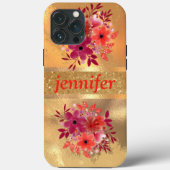 Luxus Gold Glitzer und Sparkle Monogram Case-Mate iPhone Hülle (Rückseite)