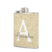 Luxus Gold Glitzer und Sparkle Monogram Flachmann (Links)