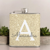Luxus Gold Glitzer und Sparkle Monogram Flachmann