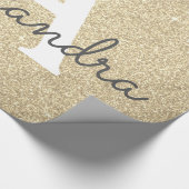 Luxus Gold Glitzer und Sparkle Monogram Geschenkpapier (Ecke)