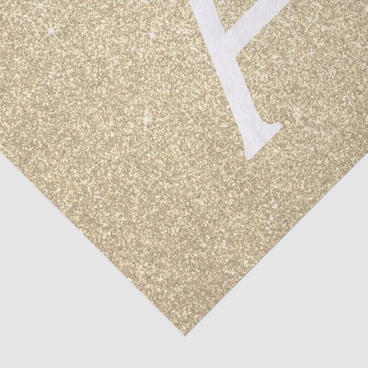 Luxus Gold Glitzer und Sparkle Monogram Seidenpapier (Ausschnitt)