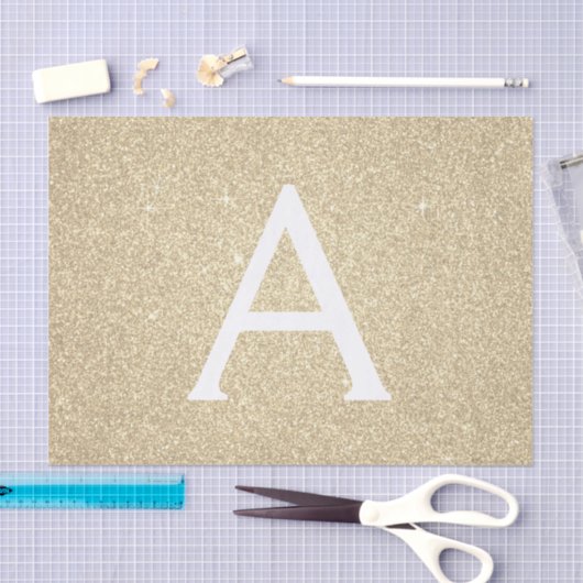 Luxus Gold Glitzer und Sparkle Monogram Seidenpapier (Handwerk)