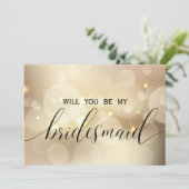Luxus Gold Glitzer werden Sie meine Bridesmaid Einladung (Stehend Vorderseite)