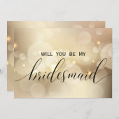 Luxus Gold Glitzer werden Sie meine Bridesmaid Einladung (Vorne/Hinten)