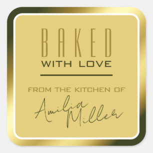 Luxus Gold Golden Ombre Farbe Backen Quadratischer Aufkleber