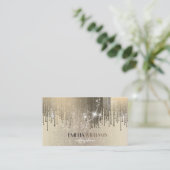 Luxus Gold Gradient Crystal Confetti Rain Visitenkarte (Stehend Vorderseite)