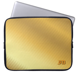 Luxus-Gold-Gradient-Monogramm personalisiert Laptopschutzhülle