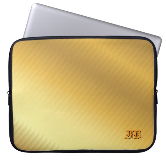 Luxus-Gold-Gradient-Monogramm personalisiert Laptopschutzhülle (Vorderseite)