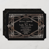Luxus Gold Great Gatsby Art Deco Brautparty Einladung (Vorne/Hinten)