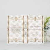 Luxus Gold Great Gatsby Art Deco Hochzeitsprogramm (Stehend Vorderseite)