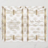Luxus Gold Great Gatsby Art Deco Hochzeitsprogramm (Vorne/Hinten)