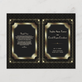 Luxus Gold Great Gatsby Art Deco Hochzeitsprogramm