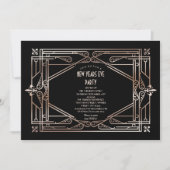 Luxus Gold Great Gatsby Art Deco Neujahr Einladung (Vorderseite)