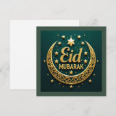 Luxus Gold Green Eid Mubarak (Vorne/Hinten)