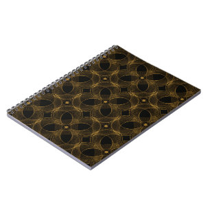 Luxus-Gold-Guilloché-Nahtloses Muster Stylisch Notizblock