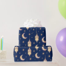 Luxus-Gold-Halbmond-Ramadan-Laternen-Muster