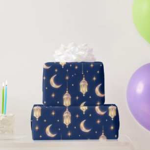 Luxus-Gold-Halbmond-Ramadan-Laternen-Muster Geschenkpapier