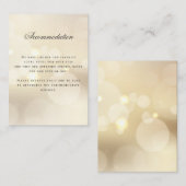 Luxus Gold Hochzeitsunterkunft Details Begleitkarte (Vorne/Hinten)