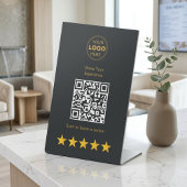 Luxus-Gold-Holzkohle-QR-Code-Review-Feedback Sockelschild