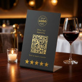 Luxus-Gold-Holzkohle-QR-Code-Review-Feedback Sockelschild