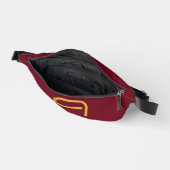 Luxus-Gold-Initial-Monogramm Burgunderrot Bauchtasche (Offen)