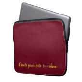 Luxus-Gold-Initial-Monogramm Burgunderrot Laptopschutzhülle (Vorderseite Links)