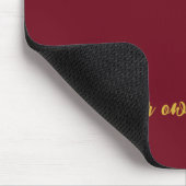 Luxus-Gold-Initialen-Monogramm Burgunderrot Mousepad (Ecke)