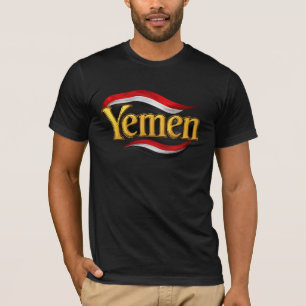Luxus-Gold-Jemen-Typografie mit Nationalflagge T- T-Shirt