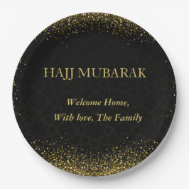 Luxus Gold Kalligrafie Hajj Mubarak Papier Teller
