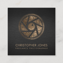 Luxus-Gold-Kamera-Verschlussfotograf Quadratische Visitenkarte