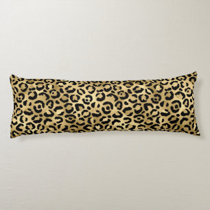 Luxus Gold Leopard Print Cosy Glam Animal Muster Seitenschläferkissen